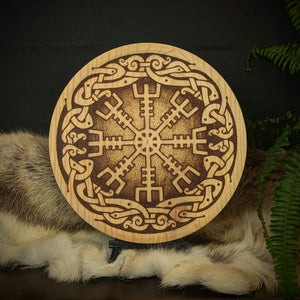 Ægishjálmur Pyrography Wooden Plate